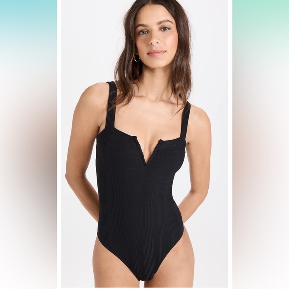 NWT L Space Cha Cha One Piece Bathing Suit in Black - Picture 4 of 10
